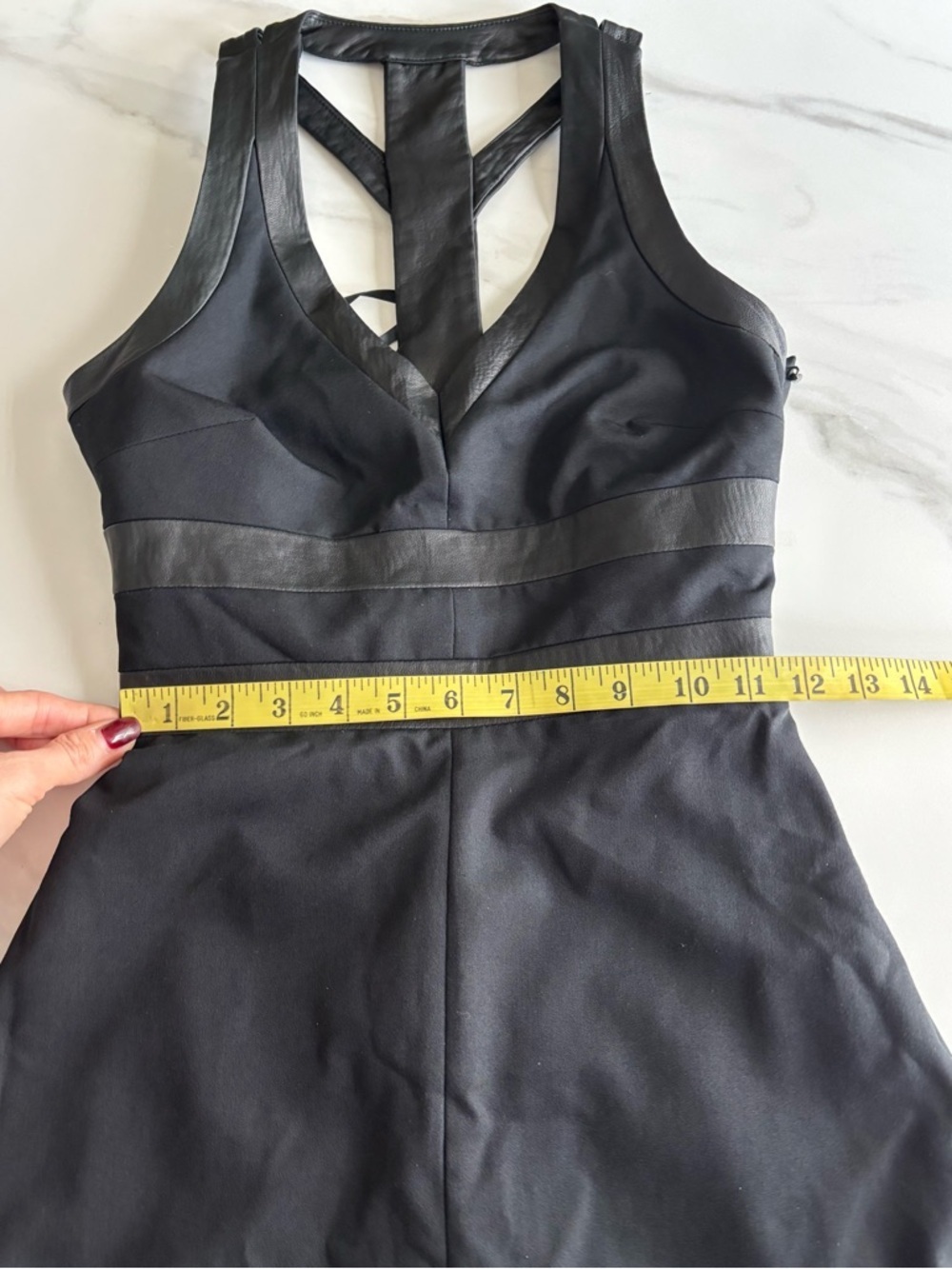 bebe Black Sleeveless Dress with Leather Trim Black Gothic size XS - Picture 8 of 10